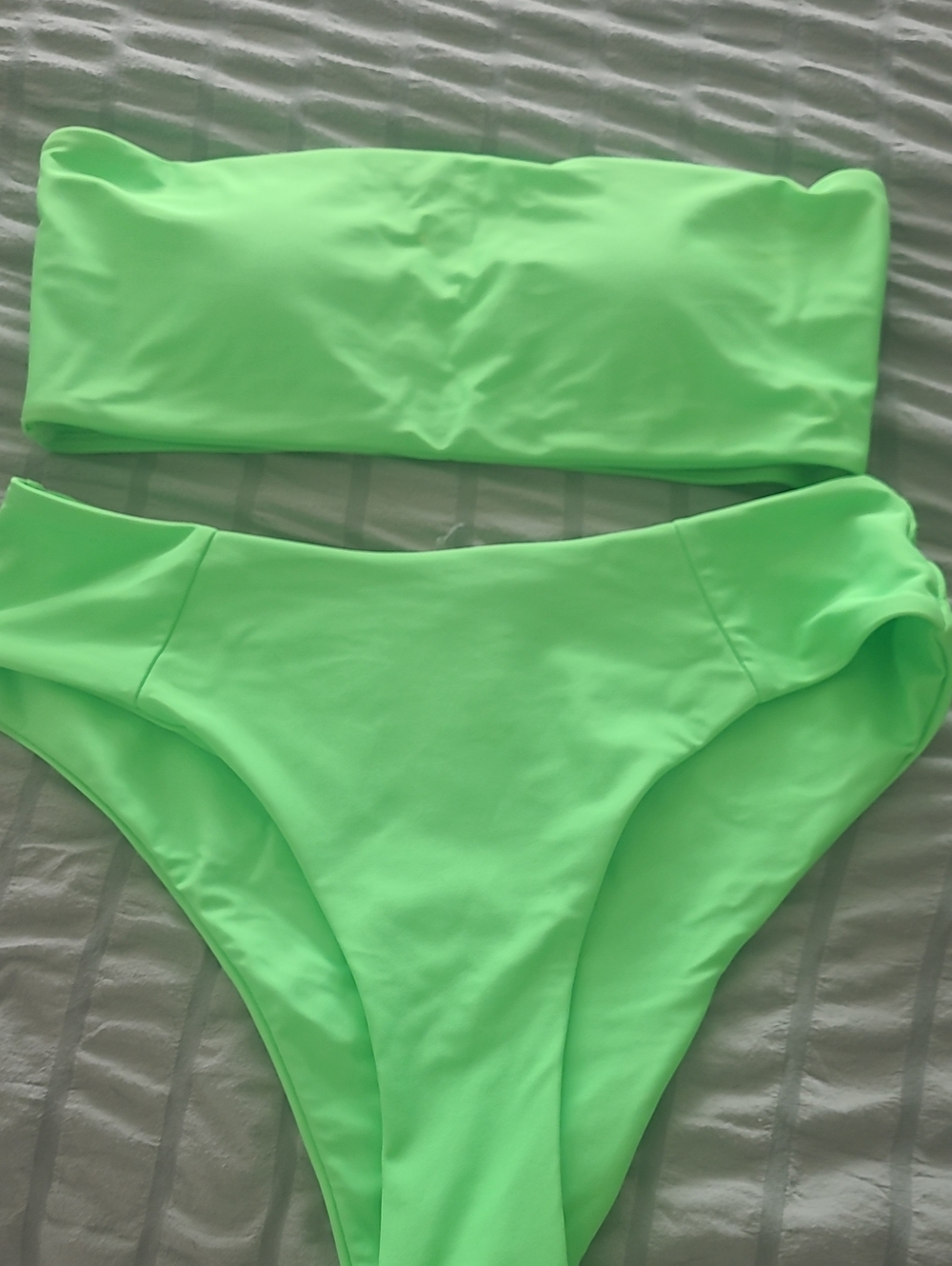 Neon Green Bandeau Bikini Set